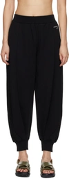 Stella Mccartney Black 3d Metallic Shiny Logo Lounge Pants In 1000 Black