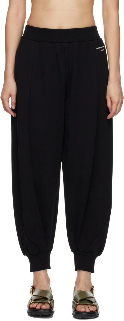 Stella Mccartney Black 3d Metallic Shiny Logo Lounge Pants In 1000 Black