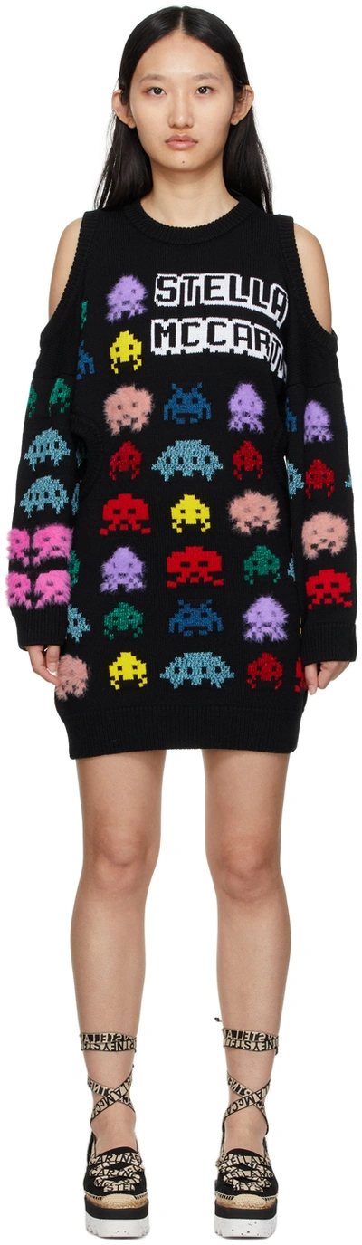 Stella Mccartney Game On Cold Shoulder Long Sleeve Sweater Dress In Multicolor