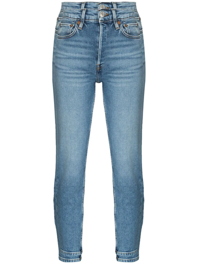 Re/done 90s High-rise Cropped Jeans In Blau