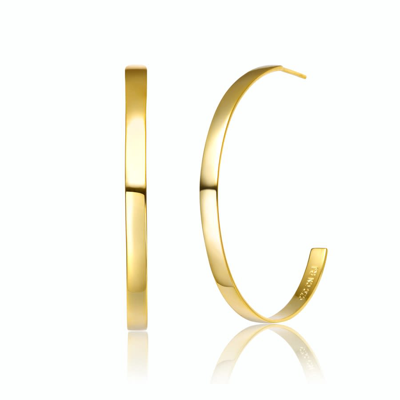 Rachel Glauber 14k Gold Plated Open Hoop Earrings In Gold-tone