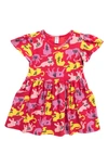 Harper Canyon Kids' Pocket T-shirt Dress In Red Pepper Tigers