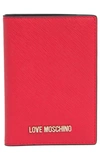 LOVE MOSCHINO PORTAFOGLI LEATHER PASSPORT CASE