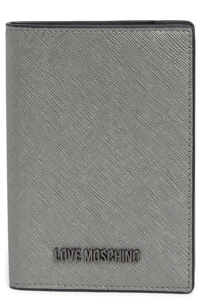 Love Moschino Portafogli Leather Passport Case In Fucile