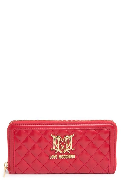 Love Moschino Portafogli Quilted Nappa Wallet In Rosso