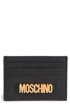 MOSCHINO BRAND LOGO LEATHER CARD CASE