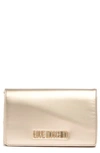 LOVE MOSCHINO BORSA METALLIC ORA LEATHER CROSSBODY BAG