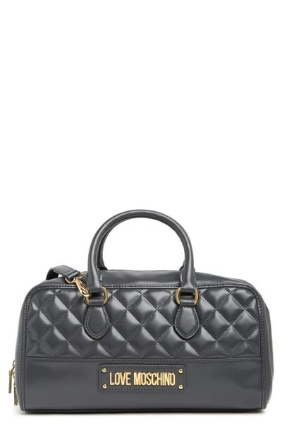 Love Moschino Borsa Quilted Leather Top Handle Bag In Grigio
