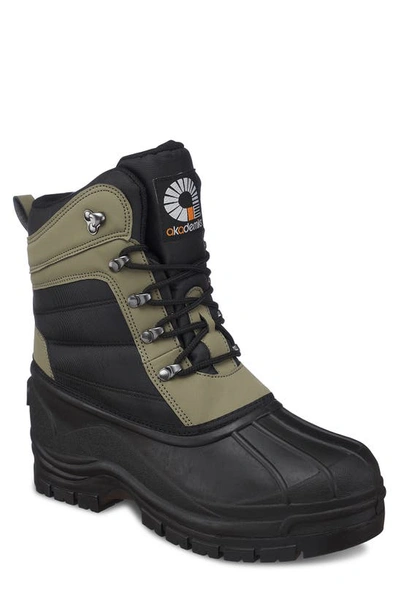 Akademiks Waterproof Duck Toe Snow Boot In Olive