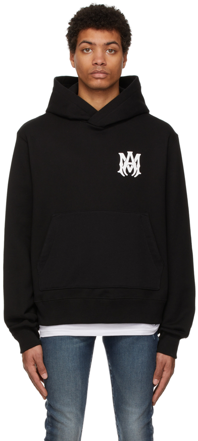 Amiri Hooded Cotton Sweatshirt Kangaroo Pocket In Black