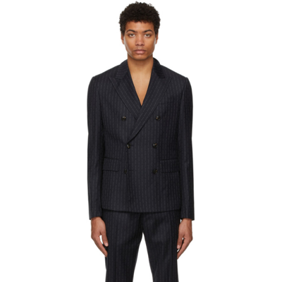 Amiri Navy Repeating  Double-breasted Blazer