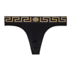 VERSACE BLACK GRECA BORDER THONG