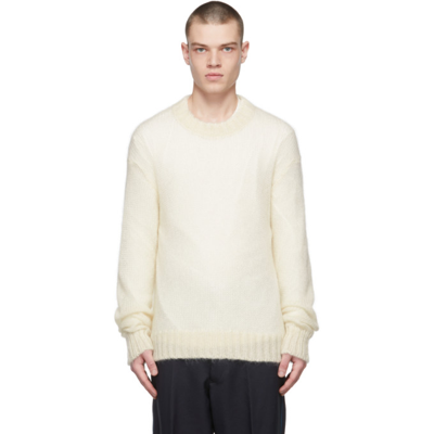 Jil Sander Off-white Layered Knit Sweater In White