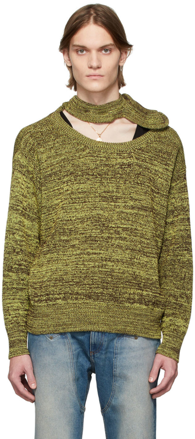 Y/project Triple-collar Cotton-blend Sweater In Green