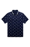 Radmor Taylor Bobrad Cup Logo Graphic Polo In Navy Blue / White