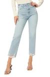 Good American Good Boy 28 Distressed Straight Leg Jeans In Blue802 In Blue802