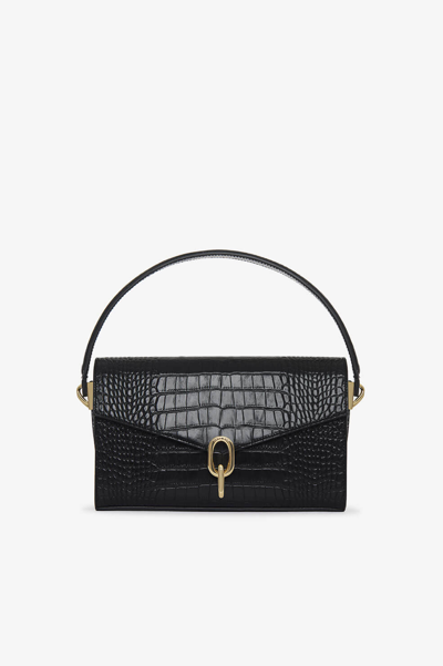 ANINE BING COLETTE BAG IN BLACK EMBOSSED