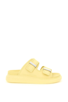 Alexander Mcqueen Women's Rubber Double-strap Slides In Yellow