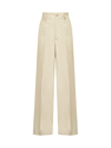 P.a.r.o.s.h Wide Leg Trousers In Beige