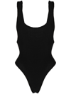 Reina Olga Velvet-effect Scoop-neck Swimsuit In Black
