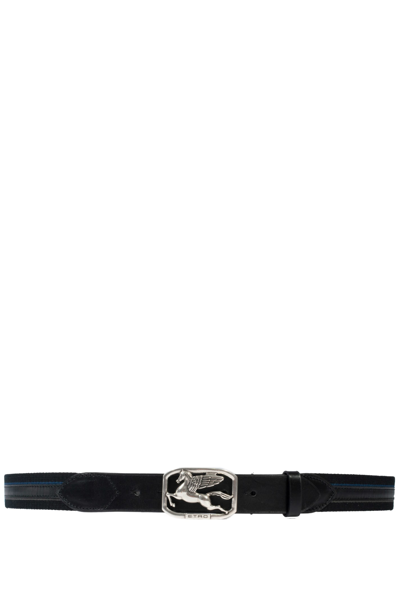 Etro Leather Belt In Black