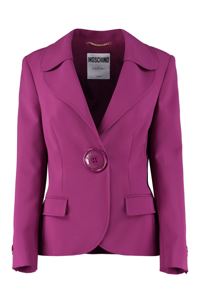 Moschino Single-breasted One Button Jacket In Purple