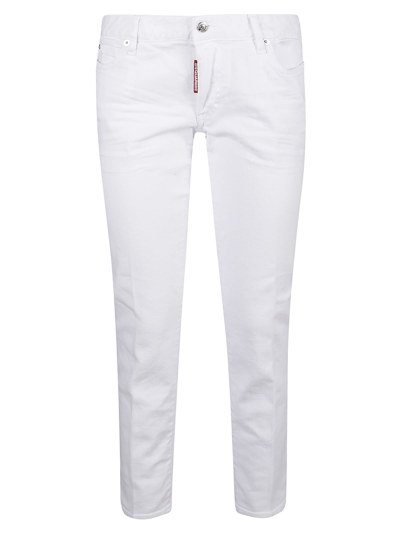 Dsquared2 Jennifer Cropped Cotton Denim Jeans In White