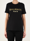 BALMAIN BLACK T-SHIRT WITH LOGO