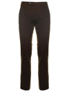 Berwich Brown Ribbed Cotton Pants In Dark Brown
