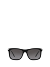 Prada 56mm Gradient Polarized Rectangular Sunglasses In Black