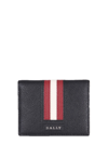 BALLY BALLY TALDER ICONIC STRIPED LOGO PLAQUE CARDHOLDER