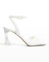 Giuseppe Zanotti Birel Calfskin Clear-heel Sandals In Bianco