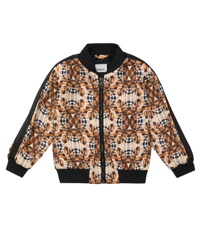 Burberry Kids' Aaron Bear Print Bomber Jacket Brown