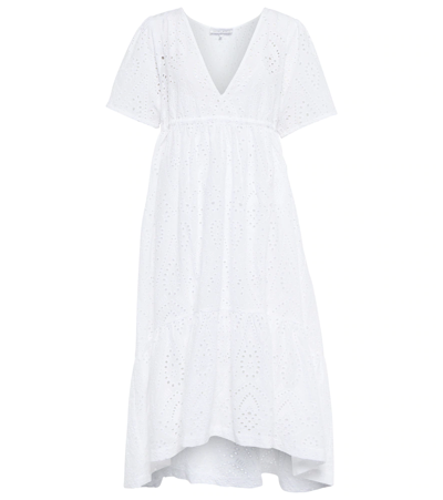 Heidi Klein Broderie Anglaise Cotton Midi Dress In White