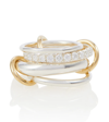 Spinelli Kilcollin Luna 18kt Gold And Sterling Silver Linked Rings With White Diamonds In Silver-yg