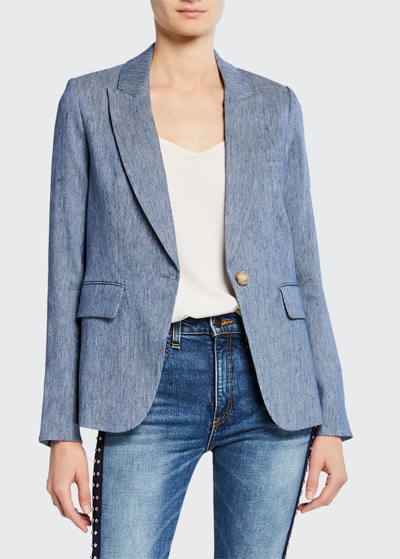 Veronica Beard One-button Cutaway Jacket In Beige