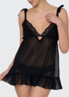 Rya Collection Dahlia Babydoll With Matching Briefs In Black