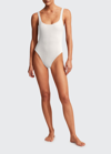 Matteau Racer-back One-piece Swimsuit In Chalk Crinkle
