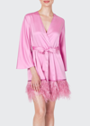 Rya Collection Swan Feather-trim Robe In Orchid