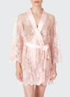 Rya Collection Darling Lace Coverup Robe In Petal Pink