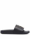 Giuseppe Zanotti Newlaburela Printed Leather Slides In Black