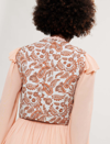 Maje Veracota Paisley-print Padded Cotton And Linen-blend Gilet In Orange