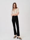 Maje Passion High Waist Flare Jeans In Black In Black