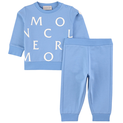 Moncler Kids' Logo Sweat Set Blue