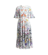 VALENTINO Floral-Print Flutter-Sleeve Silk Midi Dress
