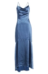 Elliatt Aisle Satin Slipdress In Sapphire
