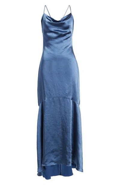 Elliatt Aisle Satin Slipdress In Sapphire