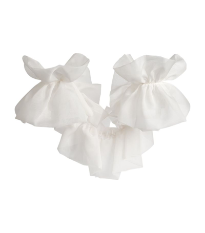 Kate Halfpenny Organza Ruffled Issa Shawl In Ivory