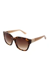 Oscar De La Renta 53mm Modern Square Sunglasses In Blush/brown