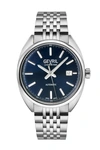 Gevril Five Points Blue Dial Stainless Steel Watch, 44.5 Mm In Stainless Steel